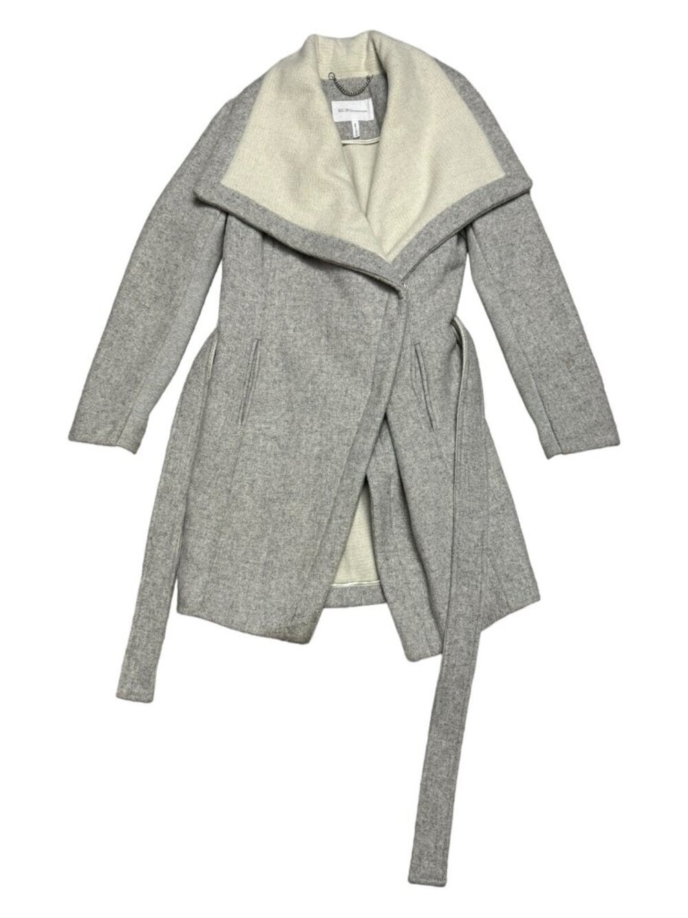 BCBG Generation WOOL Blend Luxury Designer Trench Pea Coat Womens XS